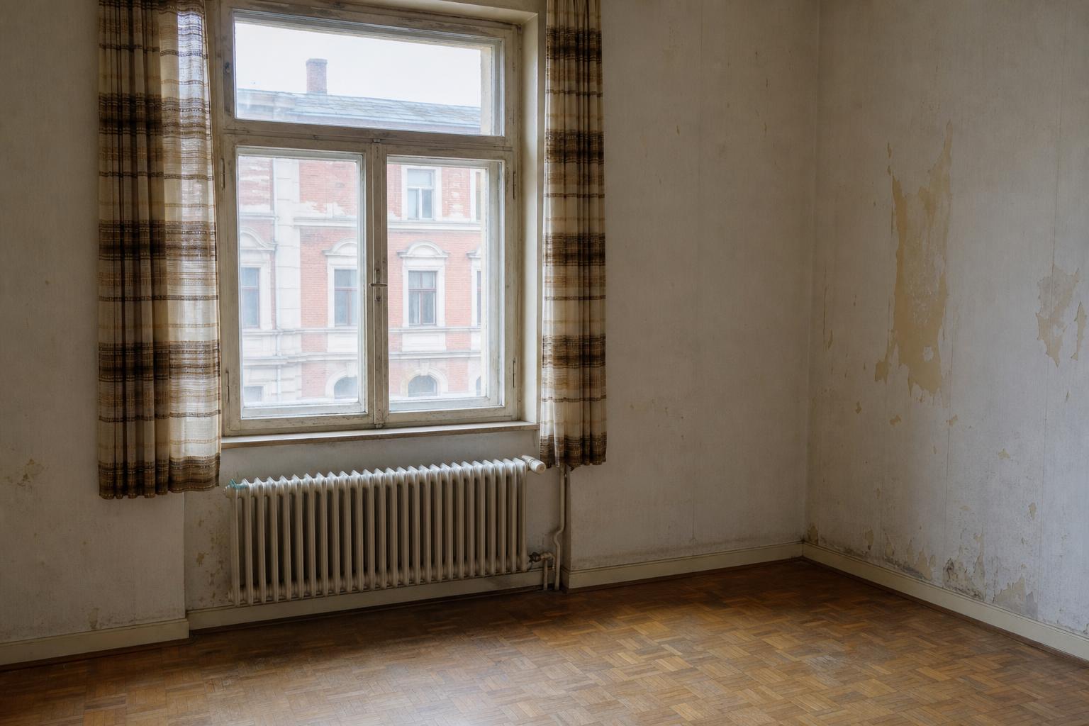 Außeneinheit einer Luft-Wärmepumpe an einer Bestandsfassade.